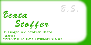 beata stoffer business card