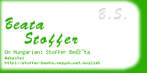 beata stoffer business card